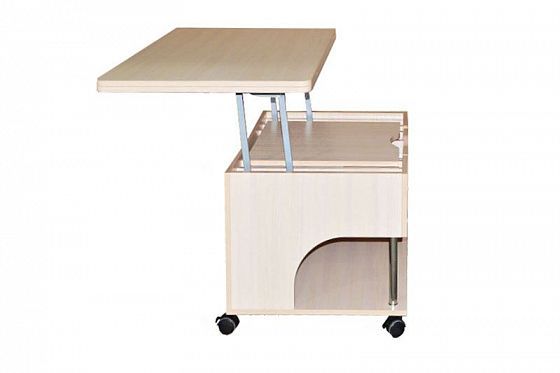 Журнальный стол-трансформер "Стэп" - В разложенном виде, вариант 2, цвет: Бодега белый
