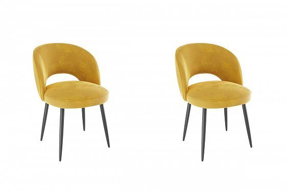 Набор стульев "Моли" (2 шт) - Набор стульев "Моли" (2 шт), Цвет: Желтый (велюр)/Черный