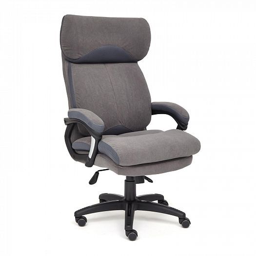 Кресло для руководителя "DUKE" (флок/ткань) - Серый/Серый (29/TW-12)