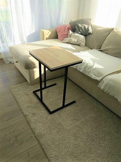 Придиванный стол (тип 2) - Придиванный стол (тип 2), Цвет: Массив березы/Черный