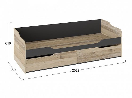 Кровать "Кристофер" с ящиками ТД-328.12.01 - размеры