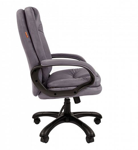 Кресло компьютерное "Chairman 668 HOME" - Вид сбоку, цвет: Ткань велюр T-53 серый
