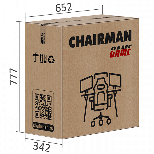 Игровое кресло "Chairman GAME 50" - размеры коробки