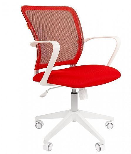 Кресло "Chairman 698 white" - Сетчатый акрил TW-69 красный/Ткань TW-19 красный