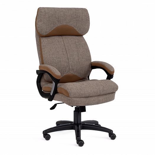 Кресло для руководителя "DUKE" (ткань) - Светло-Коричневый/Бронзовый (Фостер 3/TW-21)