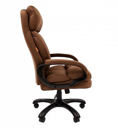 Кресло руководителя "Chairman 505 HOME" - Вид сбоку, цвет: Ткань велюр T-14 коричневый