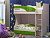 **Кровать двухъярусная "Бемби" МДФ (фасад 3D) (Цвет: Ясень Шимо светлый/Изумруд металлик)