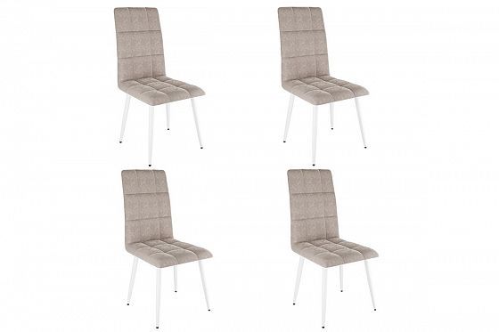 Набор стульев "Турин 2" (4 шт) - Набор стульев "Турин 2" (4 шт), Цвет: Мокко (велюр)/Белый