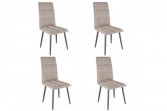 Набор стульев "Турин 2" (4 шт) - Набор стульев "Турин 2" (4 шт), Цвет: Мокко (велюр)/Черный
