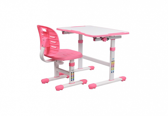 Комплект с партой "Lavoro L Pink" - Кресло детское LST4, цвет: Красный/Серый