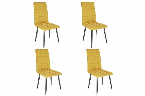 Набор стульев "Турин 2" (4 шт) - Набор стульев "Турин 2" (4 шт), Цвет: Горчица (велюр)/Черный