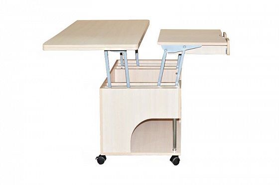 Журнальный стол-трансформер "Стэп" - В разложенном виде , вариант 3, цвет: Бодега белый