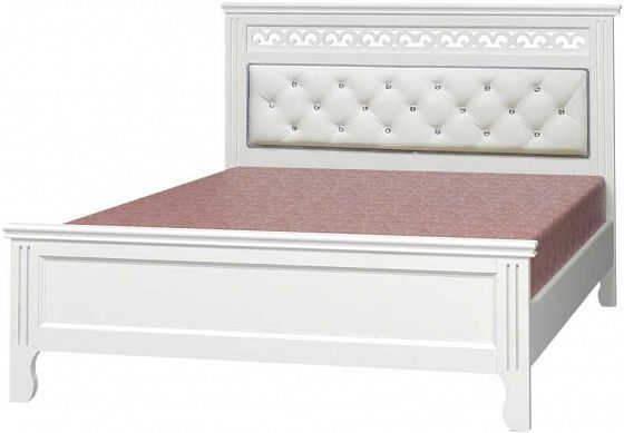Кровать "Грация" 1600 мм (ламели) - Кровать "Грация" 1600 мм (ламели), Цвет: Белый античный/Белый эк