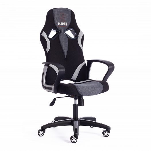 Кресло для геймеров "RUNNER" (ткань) - Черный/Серый (2603/TW-12/TW-14)