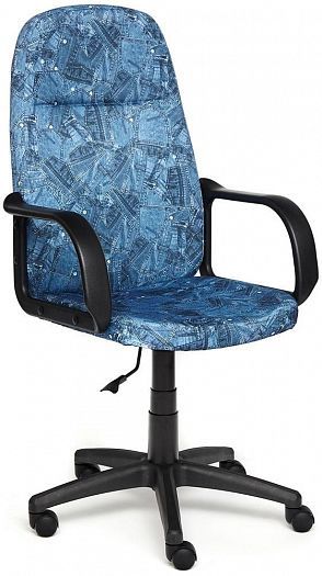 Кресло для офиса "LEADER" (ткань) - Джинса (принт)