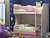 **Кровать двухъярусная "Бемби" МДФ (фасад 3D) (Цвет: Ясень Шимо светлый/Розовый металлик)